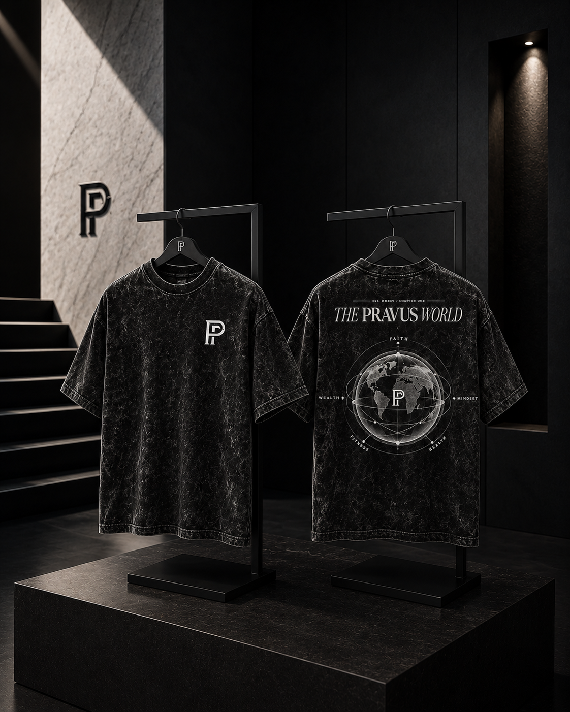 Washed World T Shirt, Washed Black