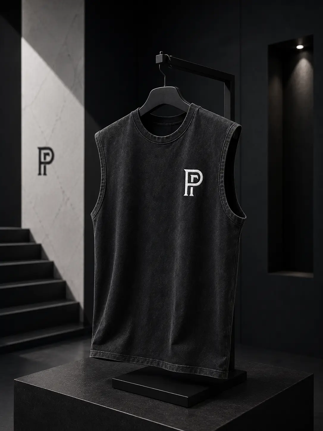 Pravus Washed Training Vest, Washed Black